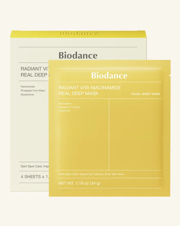 BIODANCE Radiant Vita C Niacinamide Real Deep Mask, 34 g x 4ea
