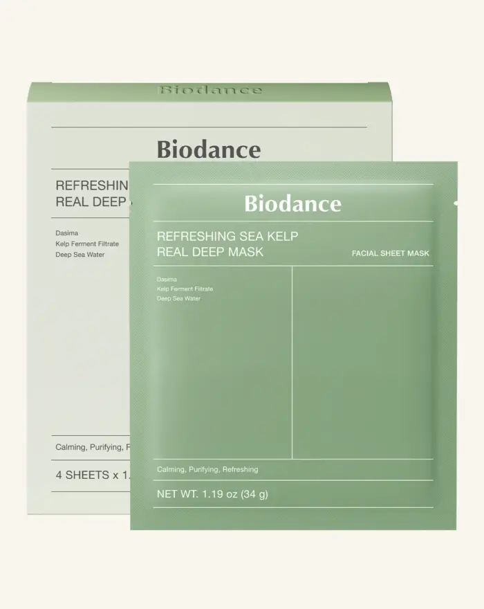 BIODANCE Refreshing Sea kelp Real Deep Mask, 1.19oz(34g) x 4ea,