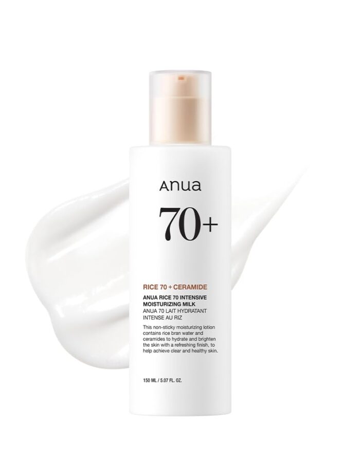 ANUA Rice 70 Intensive Moisturizing Milk, Hydrating Face Lotion, Niacinamide, Ceramides, All Skin Types