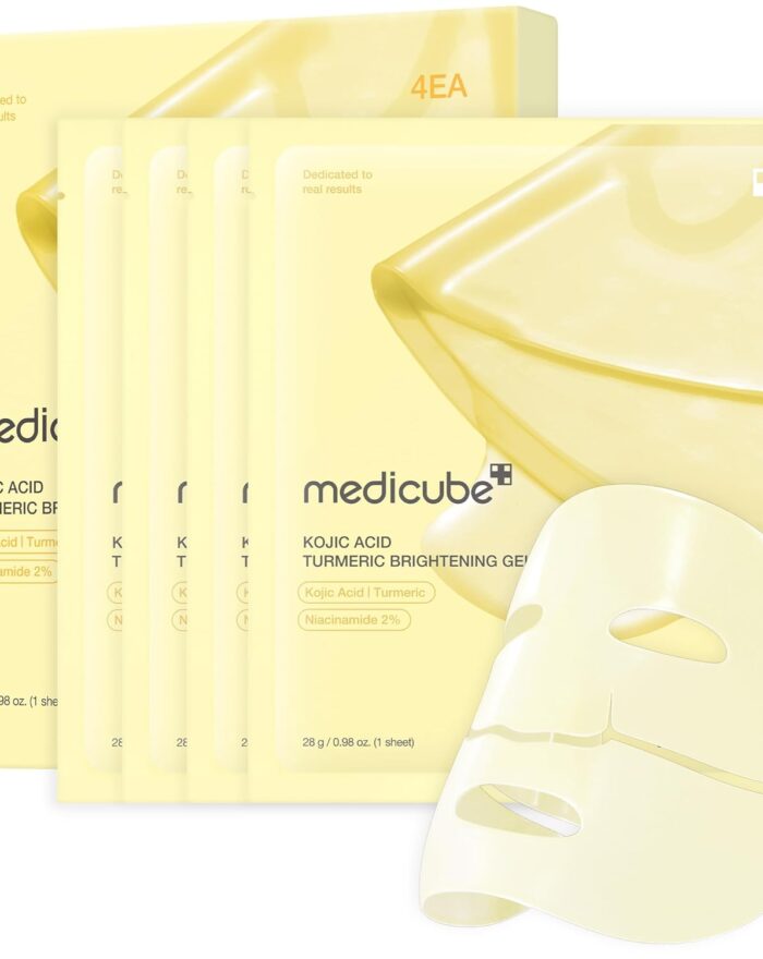 Medicube Kojic Acid Turmeric Brightening Gold Jelly Gel Mask 28g×4pcs,