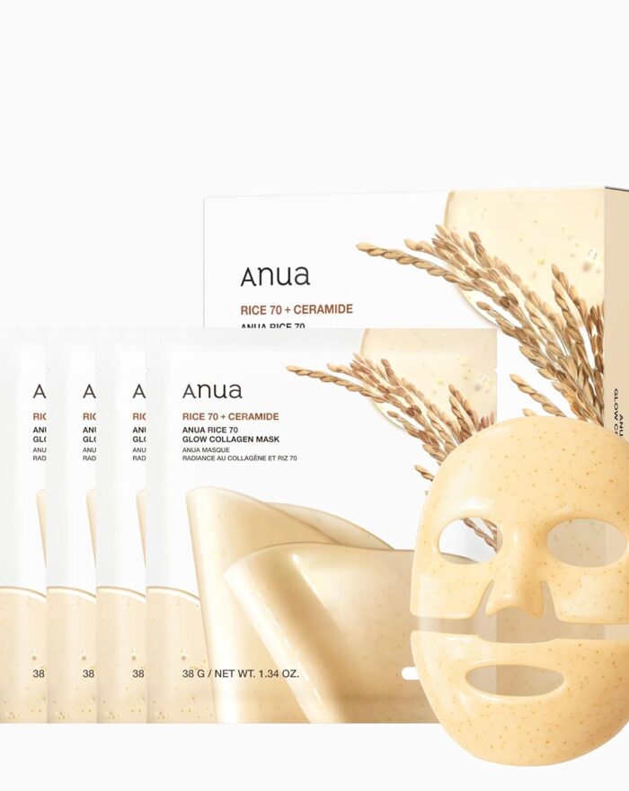 ANUA Rice 70 Glow Collagen Mask, Overnight Face Mask for Glass Skin