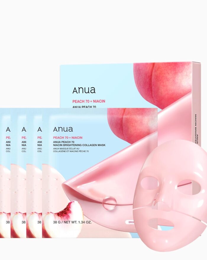 ANUA Peach 70 Niacin Brightening Collagen Mask, Overnight Face Mask for Glass Skin