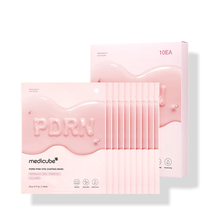 Medicube salmon DNA PDRN Pink Vita Coating Sheet Mask 22 ml×10ea,