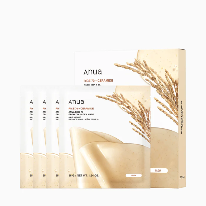 ANUA Rice 70 Glow Collagen Mask, Overnight Face Mask 38g,
