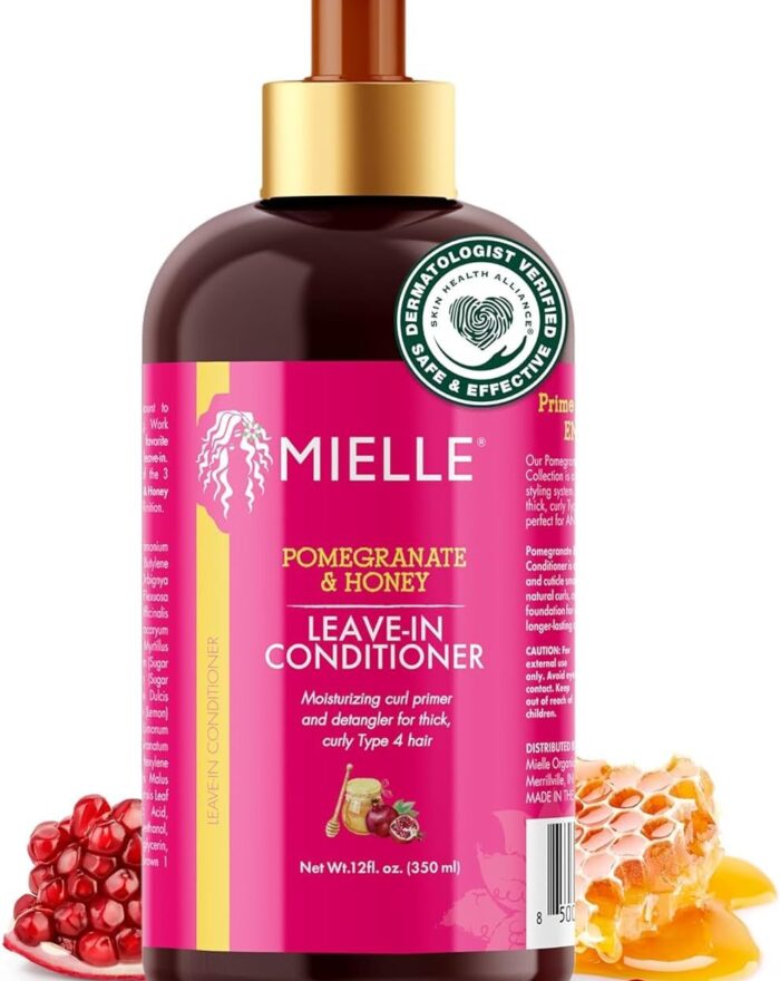 Mielle Organics Pomegranate & Honey Leave-In Conditioner for Type 4 Hair, 12 Ounces