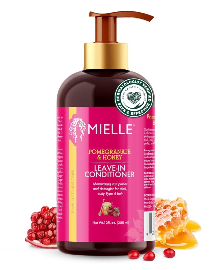 Mielle Organics Pomegranate & Honey Leave-In Conditioner for Type 4 Hair, 12 Ounces