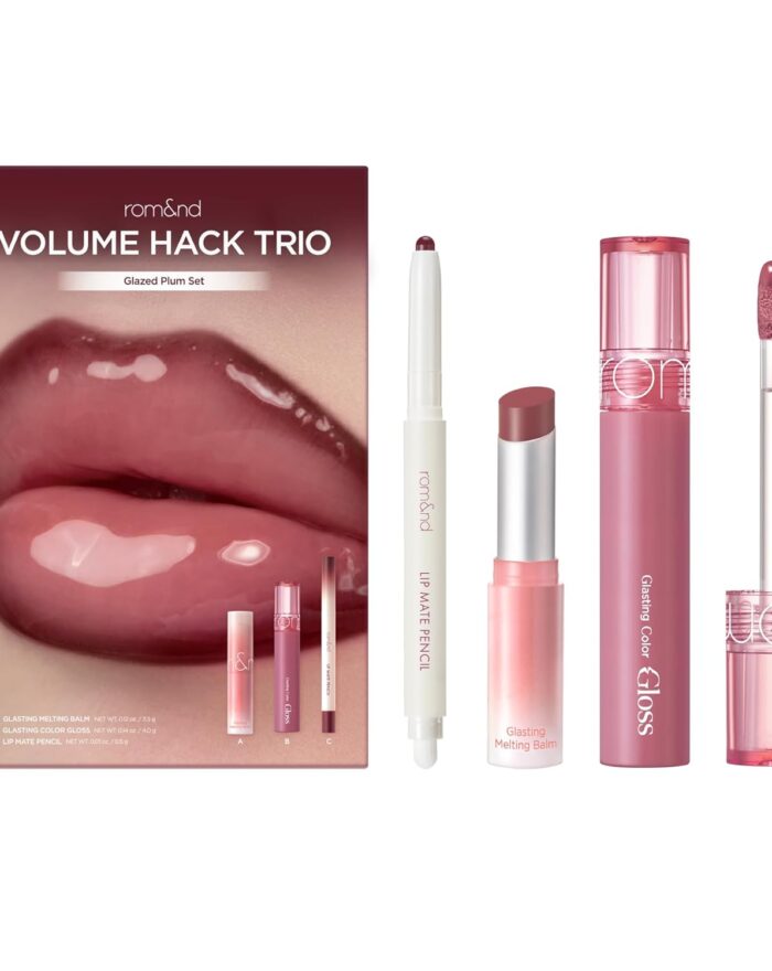 rom&nd Volume Hack Trio Glazed Plum Lip Set
