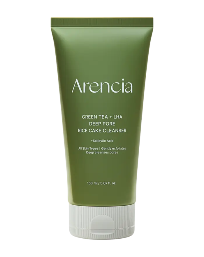 ARENCIA Salicylic Acid, Green Tea + LHA Deep Pore Rice Cake Cleanser 150ml,