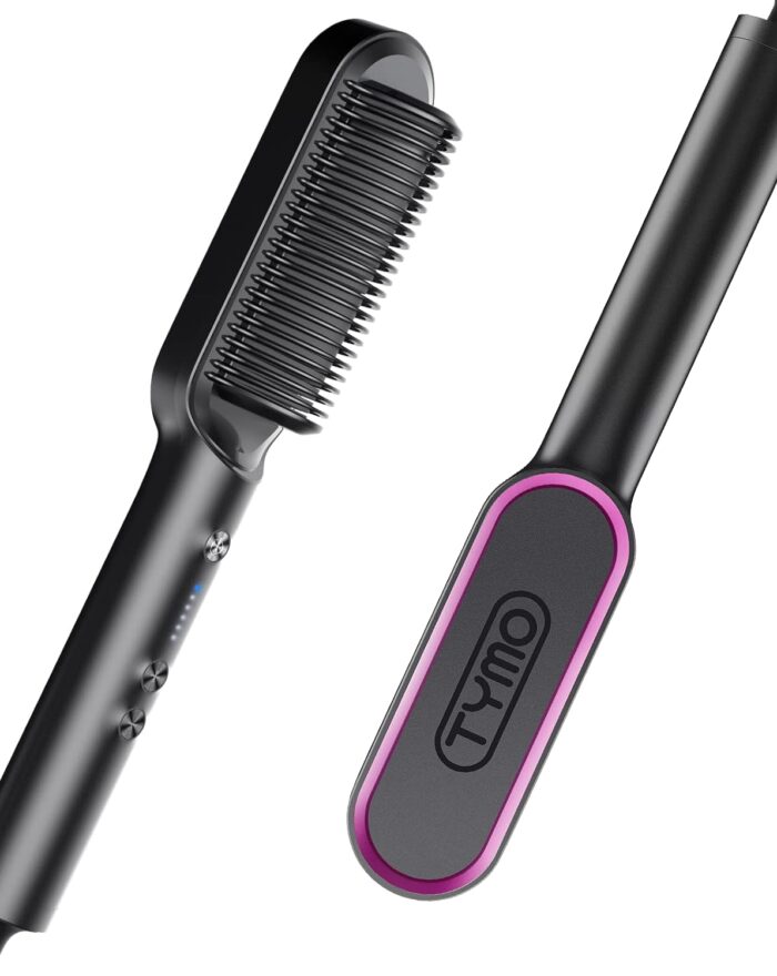 TYMO Hair Straightener Brush, Hair Iron with Built-in Comb